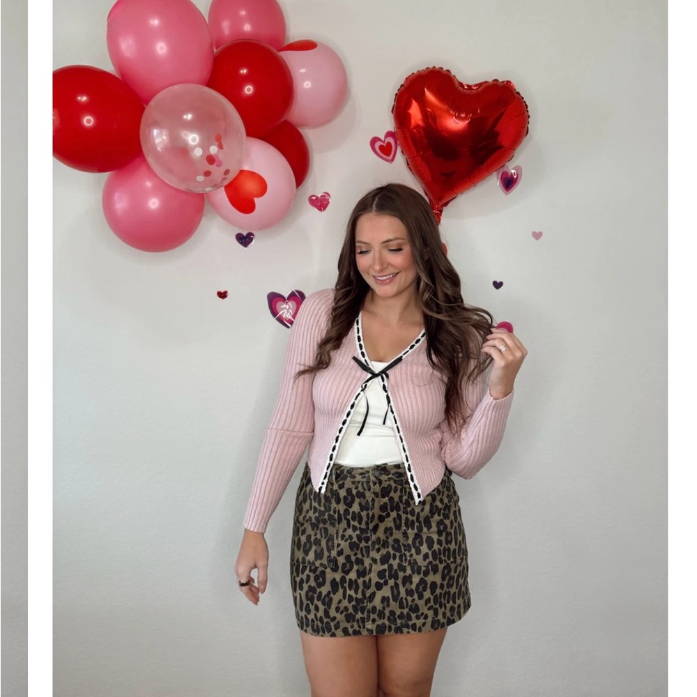 Pretty Garbage Pink Ribbon Trim & Lace Top